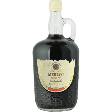 detail GRAND Merlot 1l červené víno polosladké 12,5% (6)