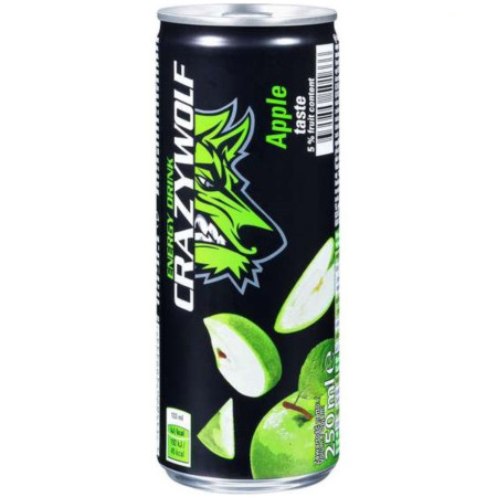 chi tiết Crazy Wolf energy 0,25L plech Apple zelený (24)