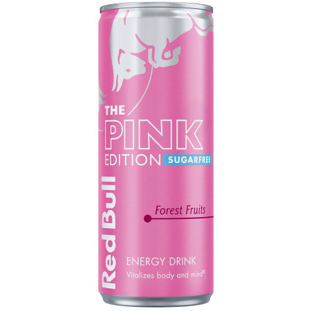 detail Red Bull energy 0,25L plech CZ Pink Edition Sugar Free Forest Fruit (12)
