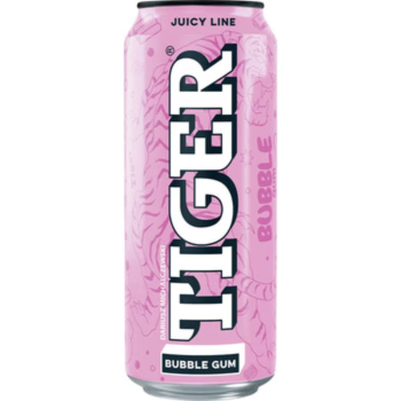 detail Tiger energy 0,5L plech Light Caffein Bubble gum (12)