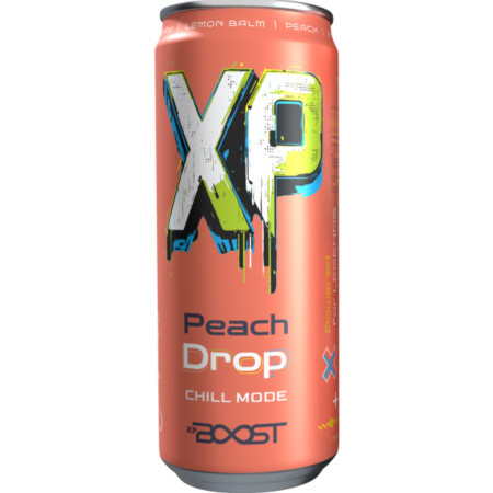 chi tiết XP Boost energetický nápoj 330ml Peach Drop (24)