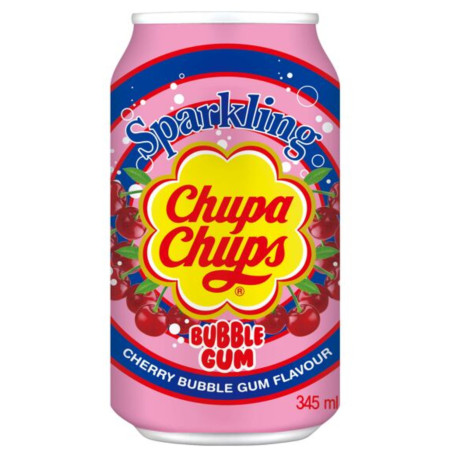 detail Chupa Chups 345ml plech - Cherry Bubblegum Sparkling (24)