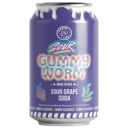 detail Candy Lips 355ml USA nápoj Gummy Worm Sour Grape soda (12)