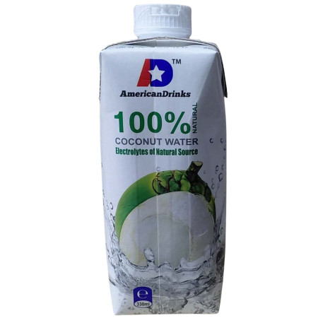 detail American Drinks 100% Kokosová voda Tetra Pak 330ml Coconut Water (24)