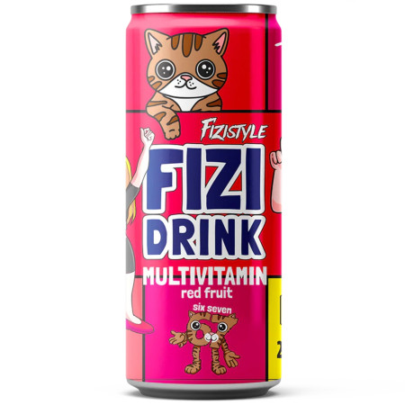 chi tiết FIZI Drink limonáda 250ml plech Multivitamin Red Fruit (24)