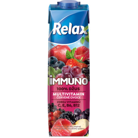 detail RELAX džus 1L Immuno 100% Červené ovoce (12) Trvan. 07/2025