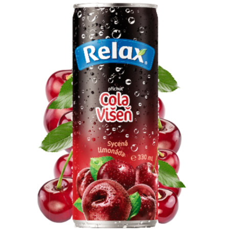 detail RELAX plech 0,33l Cola višeň (12)