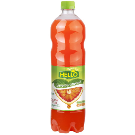 chi tiết Hello 1l PET ovocný nápoj Červený Pomeranč (8)