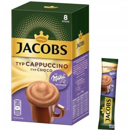 detail Jacobs káva Cappuccino milka 126,4g 8 sáček (5)