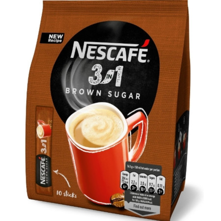 detail Nescafe 3in1 165g 10ks (sáček) Brown Sugar (18)