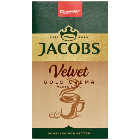 detail Jacobs káva velvet Gold Crema 250g mletá káva (12)