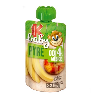 chi tiết Kubík baby pyré ovocná kapsička 100g - jablko, banán