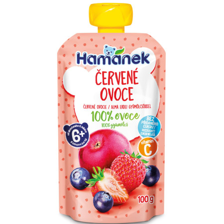 detail Hamánek 100% ovocná kapsička 100g Červené ovoce (8)