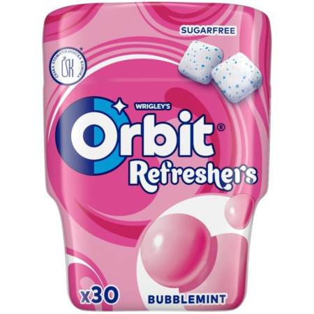detail Orbit refreshers 30 žvýkaček v doze 67g Bubblemint (6)