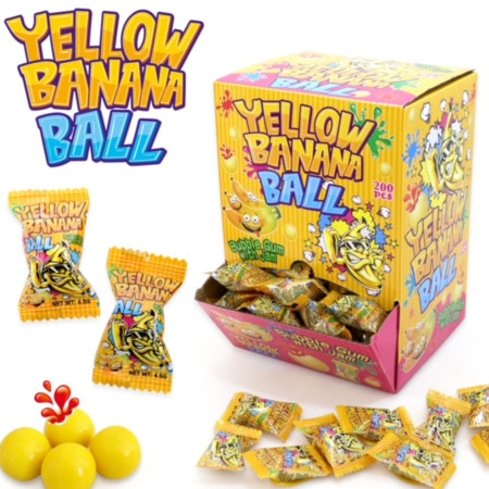 detail Žvýkačky 200ks Yellow Banana Ball