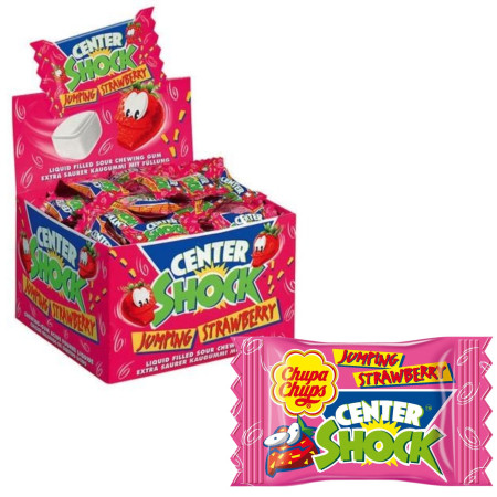chi tiết Chupa Chups Center Shock žvýkačky 4g Strawberry 100ks