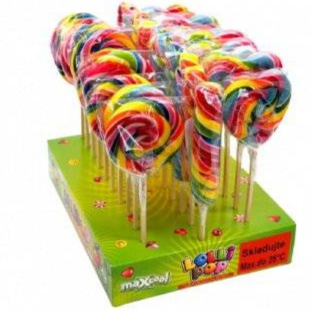 chi tiết Maxcool Lollipop Rainbow mix 60g lízátko (30)