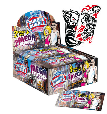 chi tiết Dubble Bubble Mega tattoos City žvýkačky Jahoda 8g (24)