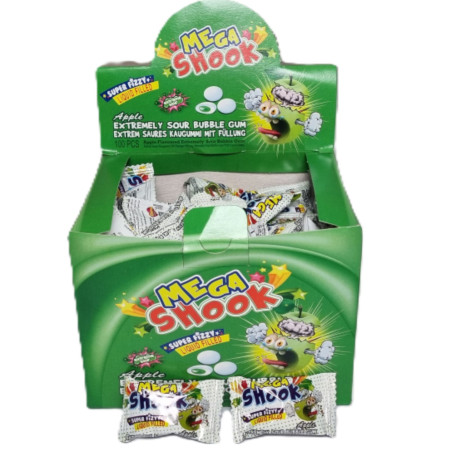 chi tiết Mega Shook extra kyselá žvýkačka 4,2g x 100ks Sour Apple