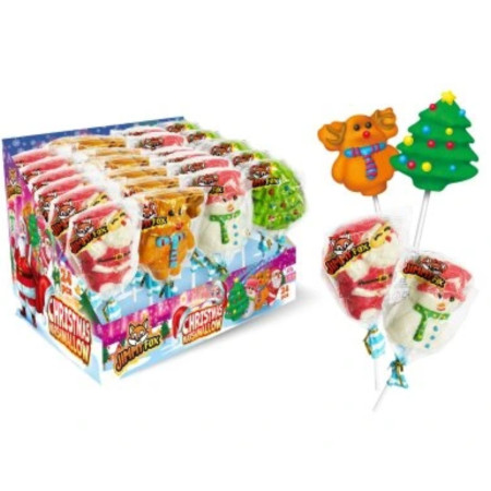 detail Jimmy Fox Christmas Marschmallow Lollipop lizátko 35g (24)