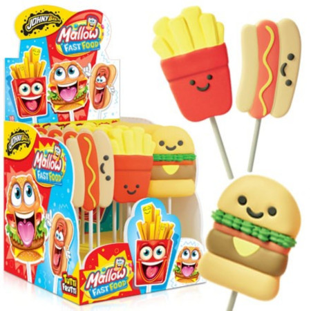 detail JohnyBee Mallow Fast Food 35g marshmallow lízátko (18)