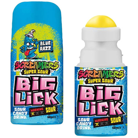 detail Zed Screamers Big Lick 60ml Sour Candy Roller Blue Razz (tekuté) (12)