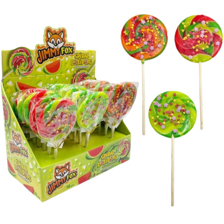 chi tiết Jimmy Fox Spiral Lollipops with sprinkles 50g Melonové lízátko (18)