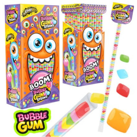 chi tiết JohnyBee Bubble Gum Straws - žvýkačky 12g (90)