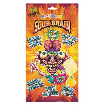 chi tiết Lolliboni Cukrová vata 60g sáček Sour Brain Lemon (45)