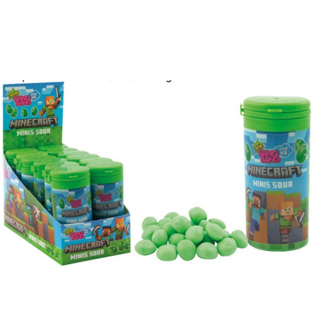 detail Sweet'n Fun Minecraft Minis Sour 31g Kyselé karamely s jahodovou příchutí (12)