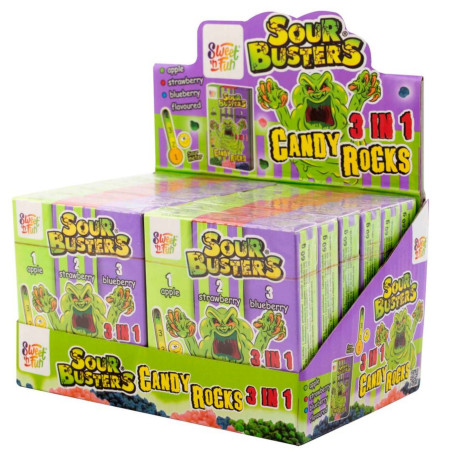 detail Sweet'n Fun Sour Busters Candy Rocks 3in1 60g (12)
