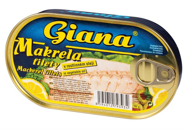 detail GIANA makrela filety 170g v rostlinném oleji
