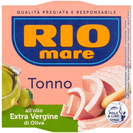 chi tiết RioMare 160g tonno Extra Vergine di oliva Tuňák v extra pan. olivovém oleji (12)