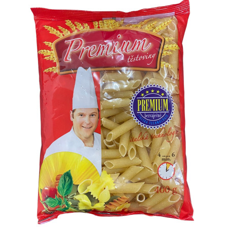 detail Premium bezvaječné těstoviny 400g penne