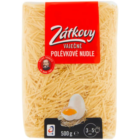 detail Zátkovy těstoviny vaječné 500g Polévkové nudle (10/12)