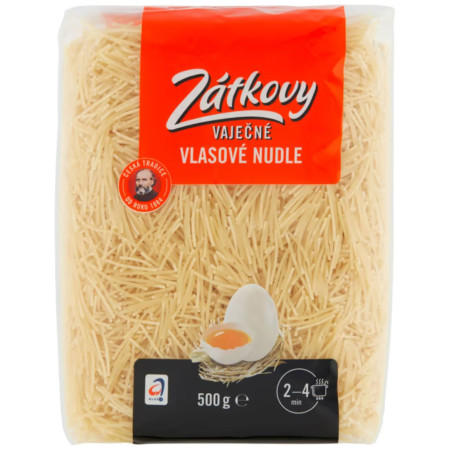 detail Zátkovy těstoviny vaječné 500g Vlasové nudle (10/12)