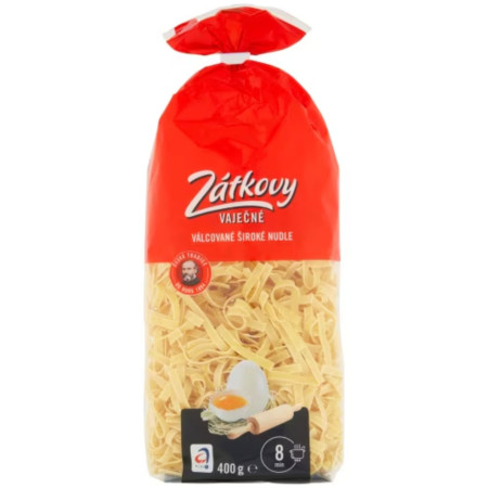 detail Zátkovy těstoviny vaječné 400g Válcované Široké nudle (13)