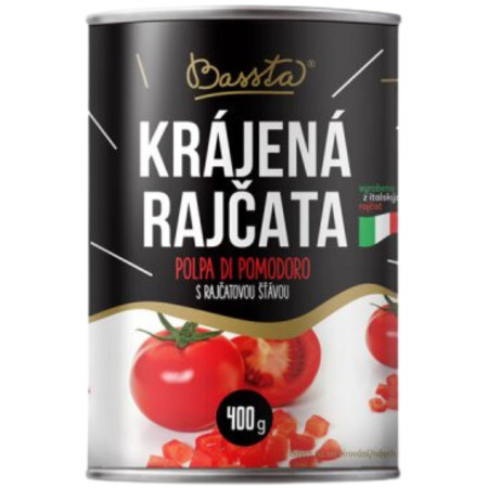 detail Bassta Rajčata krájená 400g s rajčatovou šťávou (12)