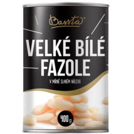 detail Bassta Bílé fazole Velké 400g ve slaném nálevu (24)