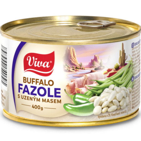 detail VIVA 400g Fazole Buffalo s uzeným masem (8)