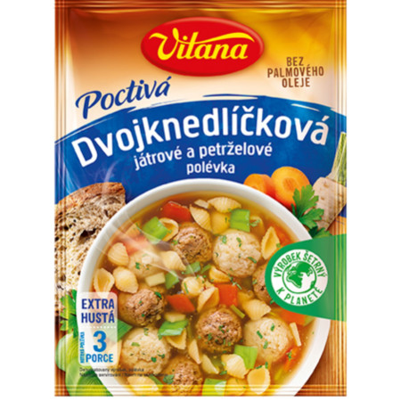 chi tiết VITANA Polévka poctivá Dvojknedlíčková (játrové a petrželové) 82g