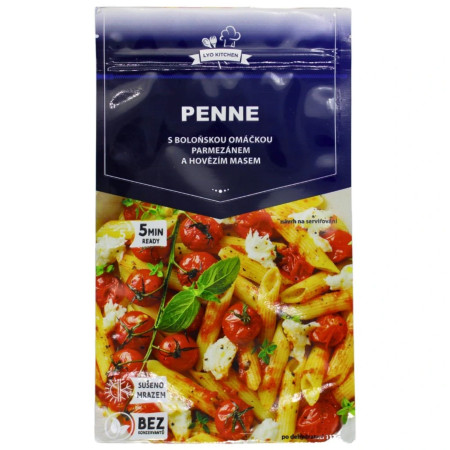 chi tiết Lyo Kitchen Penne 109g s boloňskou omáčkou, hovězím mase a parmezánem H