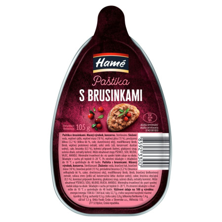 detail HAMÉ 105g Paštika s brusinkami (16)