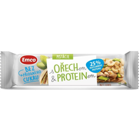 detail EMCO Tyčinka ořechy 35g protein Pistácie (20)