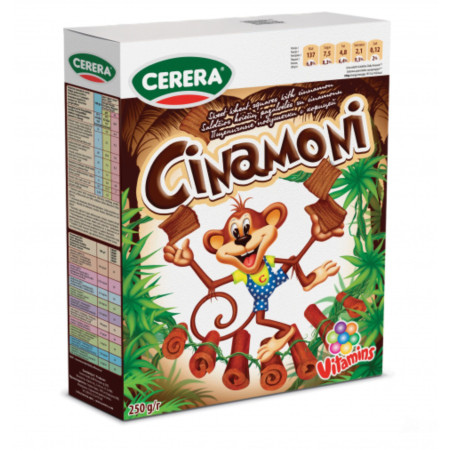 chi tiết Cerera Cinamoni cereální pšeničné čtverečky se skořicí 250g (14)