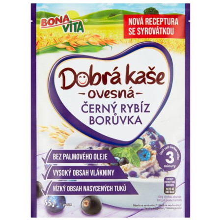 detail Bonavita Dobrá kaše 65g / 55g černý rybíz, borůvka (20)