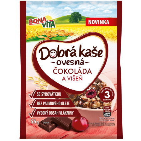 detail Bonavita Dobrá kaše 55g čokoláda a višeň (20)
