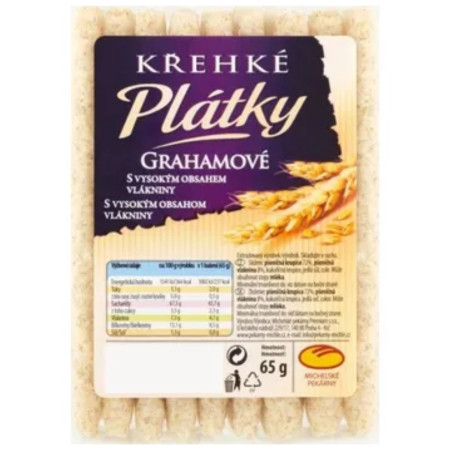 chi tiết Michelské Pekárny Křehké plátky 65g Grahamové (6)