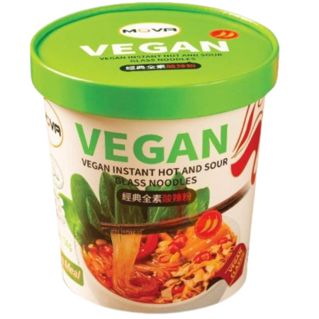 chi tiết MOVA Vegan instantní skleněné nudle cup 136g Classic Hot a Sour (zelené) (12)