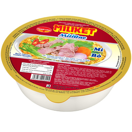 chi tiết Miliket instantní nudle v misce 75g Hovězí (Mi bat) (12)